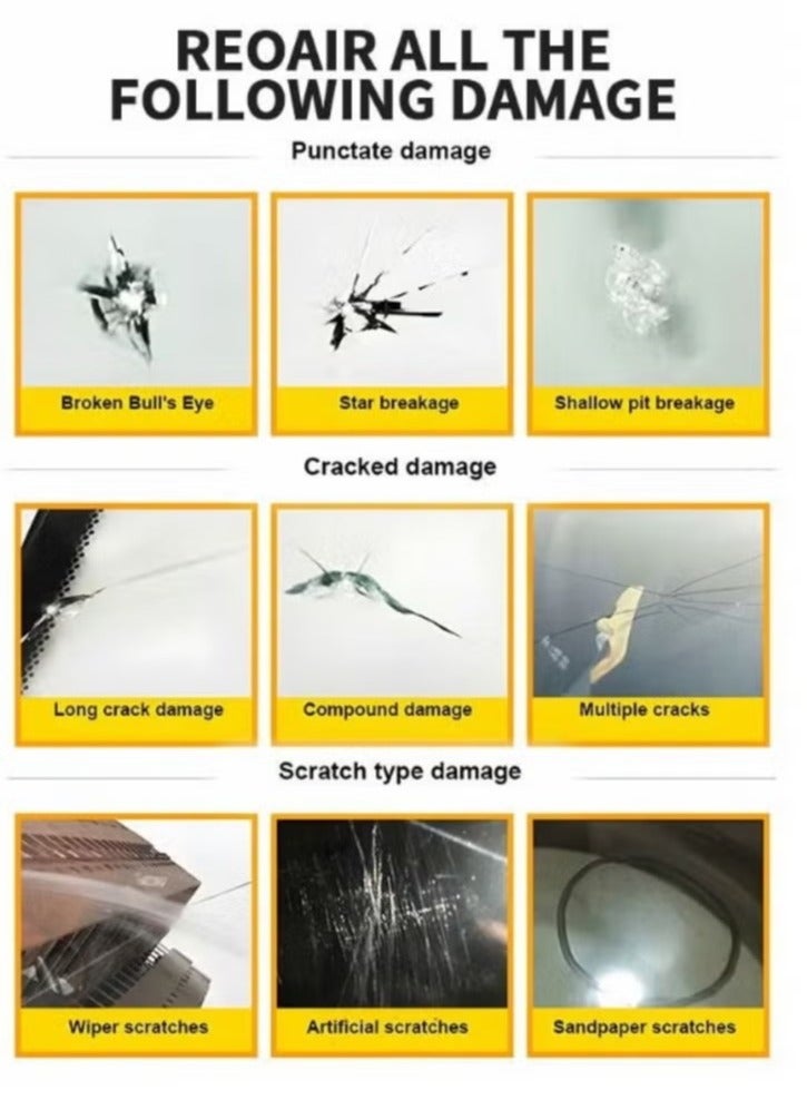 20 pcs Windshield Repair Kit，Car Window Glass Repair Tool for Quick Fix Windshield Chips，Cracks， Bulls-Eye，Star-Shaped and Half-Moon Cracks， Windshield Crack Repair Kit,Automobile Repair Tools - Image 2