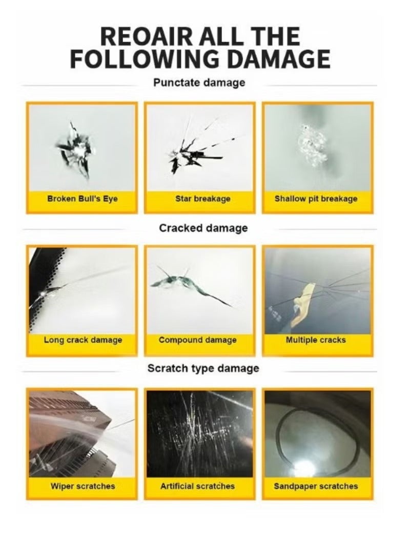 20 pcs Windshield Repair Kit，Car Window Glass Repair Tool for Quick Fix Windshield Chips，Cracks， Bulls-Eye，Star-Shaped and Half-Moon Cracks， Windshield Crack Repair Kit,Automobile Repair Tools - Image 3