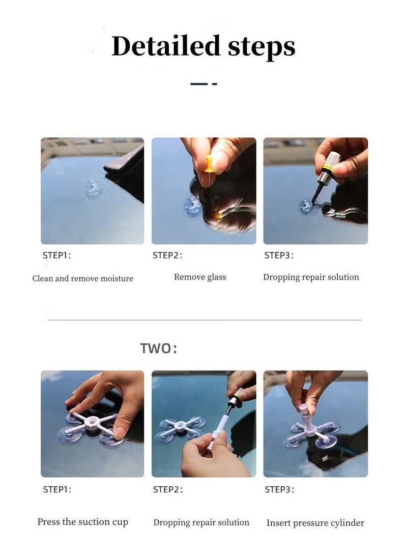 20 pcs Windshield Repair Kit，Car Window Glass Repair Tool for Quick Fix Windshield Chips，Cracks， Bulls-Eye，Star-Shaped and Half-Moon Cracks， Windshield Crack Repair Kit,Automobile Repair Tools - Image 4