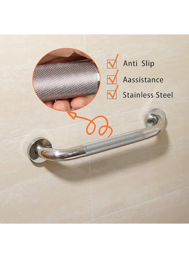 Rockgoya Shower Grab Bar, 2 Pack 24 Inch Bathroom Grab Bar, 304 Stainless Steel 1.25" Diameter Anti-Slip Handicap Grab Bar Support Shower Rail Senior Handrail Shower Safety Bar Handle - Image 4
