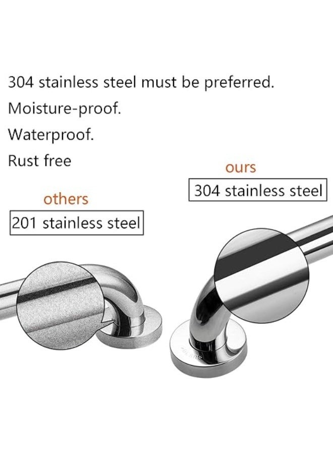 Rockgoya Shower Grab Bar, 2 Pack 24 Inch Bathroom Grab Bar, 304 Stainless Steel 1.25" Diameter Anti-Slip Handicap Grab Bar Support Shower Rail Senior Handrail Shower Safety Bar Handle - Image 3