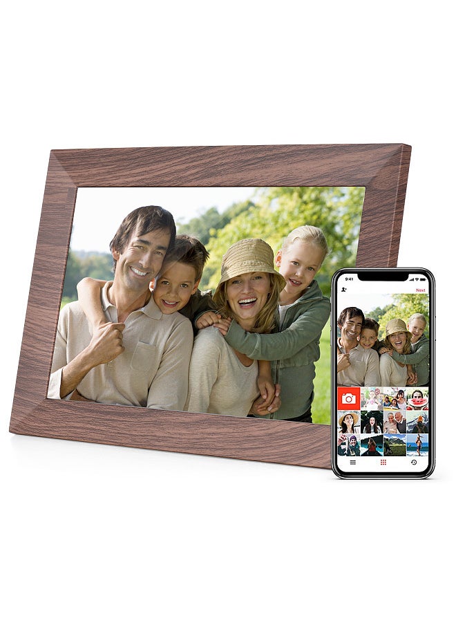 Generic 10.1-Inch WiFi Digital Photo Frame IPS Screen Touch Control 16GB Storage Auto Rotation Share Photos via APP with Backside Stand Perfect Gift for Friends and Family  - Image 2