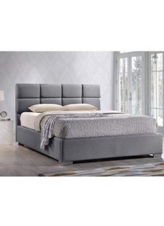 Homzmart Swedish Wood and Linen King Bed 200x160x130 cm - Grey  - Image 1