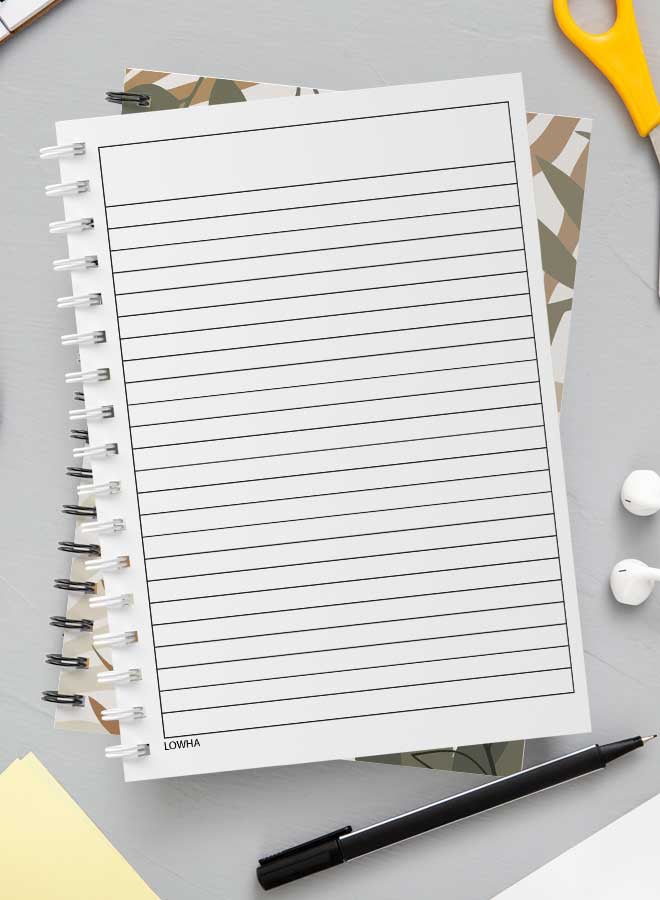LOWHA Spiral Notebook For School Or Business Note Taking With 60 Sheets  English Name Norah Brown/Grey/Black - Image 3