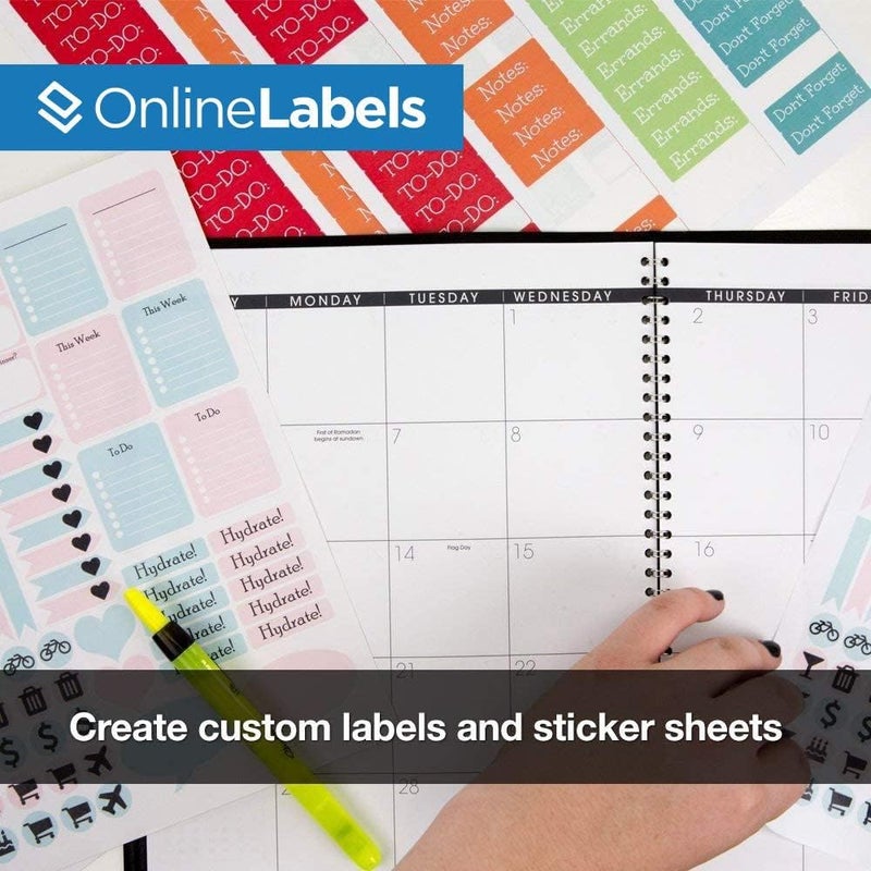 Online Labels ورق ملصقات كامل 8.5" × 11" من OnlineLabels – لاصق دائم، أبيض غير لامع – يعمل مع Cricut و Silhouette – لطابعات الحبر وطابعات الليزر – عبوة من 25 ورقة OL177WX - Image 5