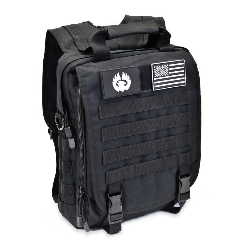 TORCH Off Road TORCH MOLLE Urban Commuter Backpack Laptop Bag Rucksack for Hiking Cycling Crossfit Light Rucking EDC Gear V2 Black - Image 2