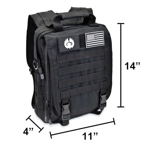 TORCH Off Road TORCH MOLLE Urban Commuter Backpack Laptop Bag Rucksack for Hiking Cycling Crossfit Light Rucking EDC Gear V2 Black - Image 3