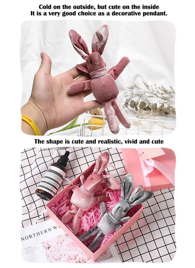 ZCM-HAPPY 8-Pack Plush Teddy Bear and Plush Rabbit Dolls Toy Pendant  - Image 3