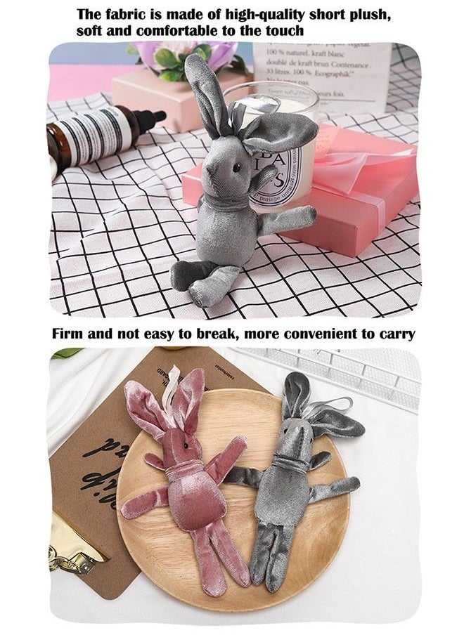 ZCM-HAPPY 8-Pack Plush Teddy Bear and Plush Rabbit Dolls Toy Pendant  - Image 5