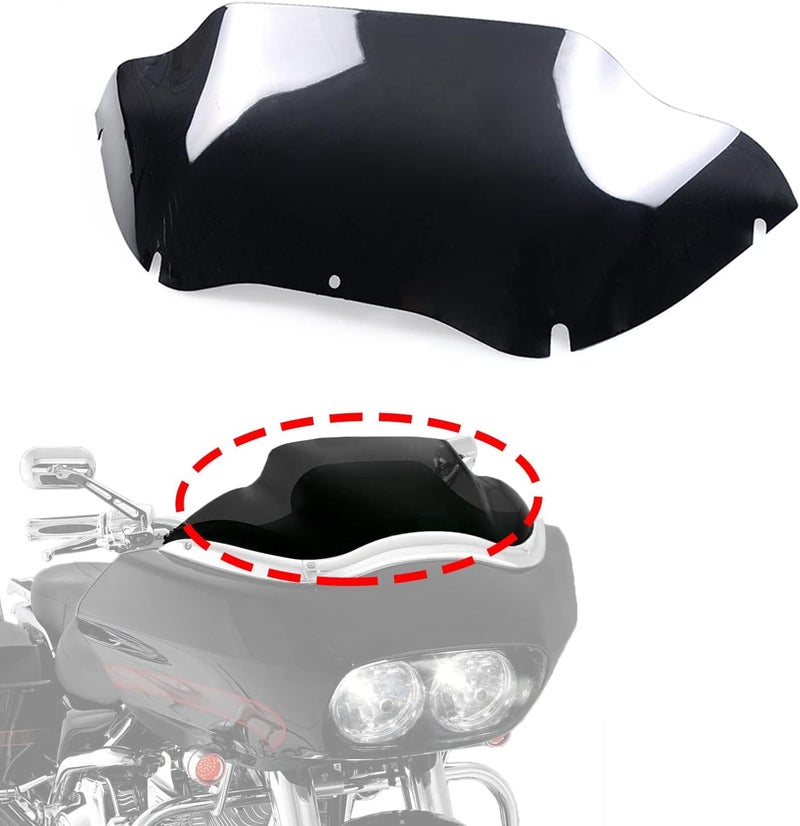 WYNMOTO 9.5" Black Windshield Windscreen Wind Splitter for Harley Davidson Touring Road Glide FLTR (1998-2013) - Image 2