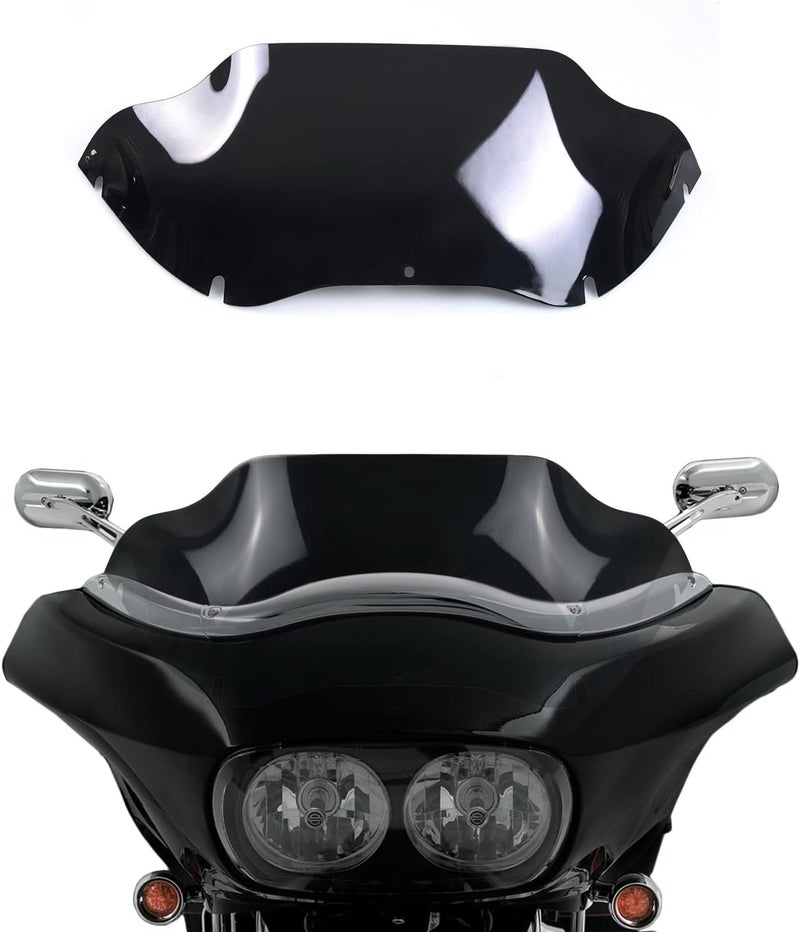 WYNMOTO 9.5" Black Windshield Windscreen Wind Splitter for Harley Davidson Touring Road Glide FLTR (1998-2013) - Image 1