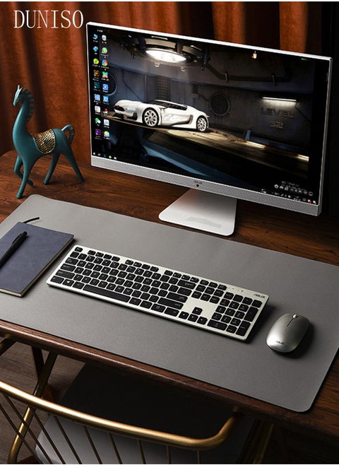 Leather Desk Pad Protector Office Desk Mat Large Mouse Pad,Non-Slip Leather Desk Blotter Laptop Desk Pad,Waterproof Desk Writing Pad for Office and Home