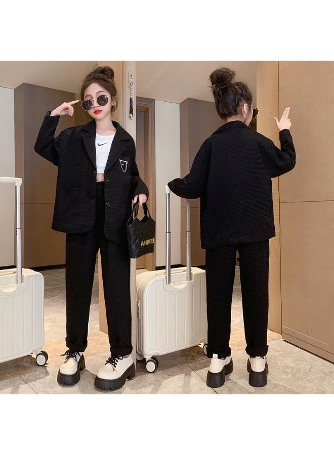 Shougu Girls' Fashionable Small Suit Set - Image 1
