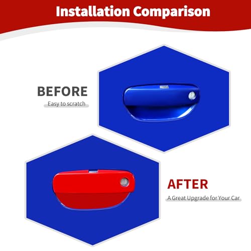 RT-TCZ RTTCZ for Charger Door Handle Cover Trim Bowl Fit for Dodge Charger 20112023 Red Exterior Accessories 8pcs - Image 3