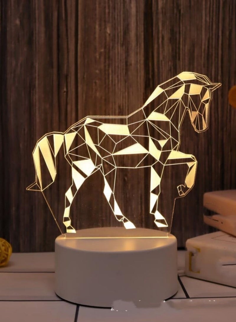 Loquat Creative 3D Nightlight Various Holiday Gifts USB Acrylic LED Ambience Sleeping Bedside Lamp 16 Kinds Of Color Touch Keys 
