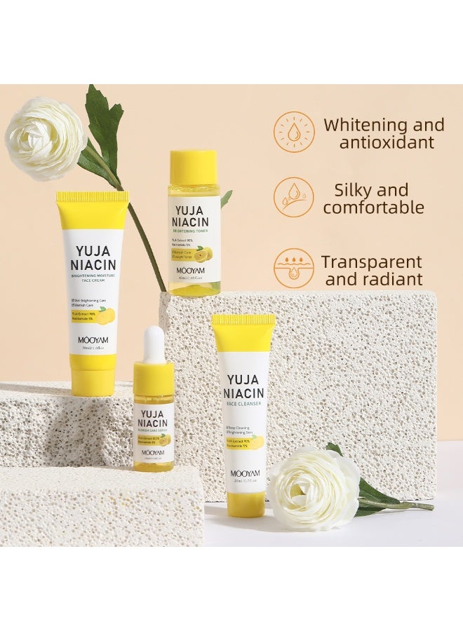 MOOYAM Yuja Niacin 30 Day Brightening Starter Set (Toner 40ml + Serum 10ml + Face Cream 30ml + Face Cleanser 20ml)  - Image 3