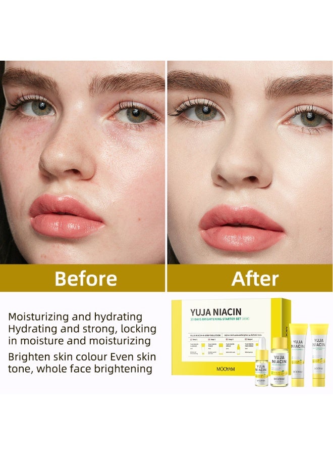 MOOYAM Yuja Niacin 30 Day Brightening Starter Set (Toner 40ml + Serum 10ml + Face Cream 30ml + Face Cleanser 20ml)  - Image 5