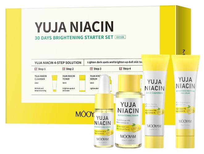MOOYAM Yuja Niacin 30 Day Brightening Starter Set (Toner 40ml + Serum 10ml + Face Cream 30ml + Face Cleanser 20ml) - Image 1