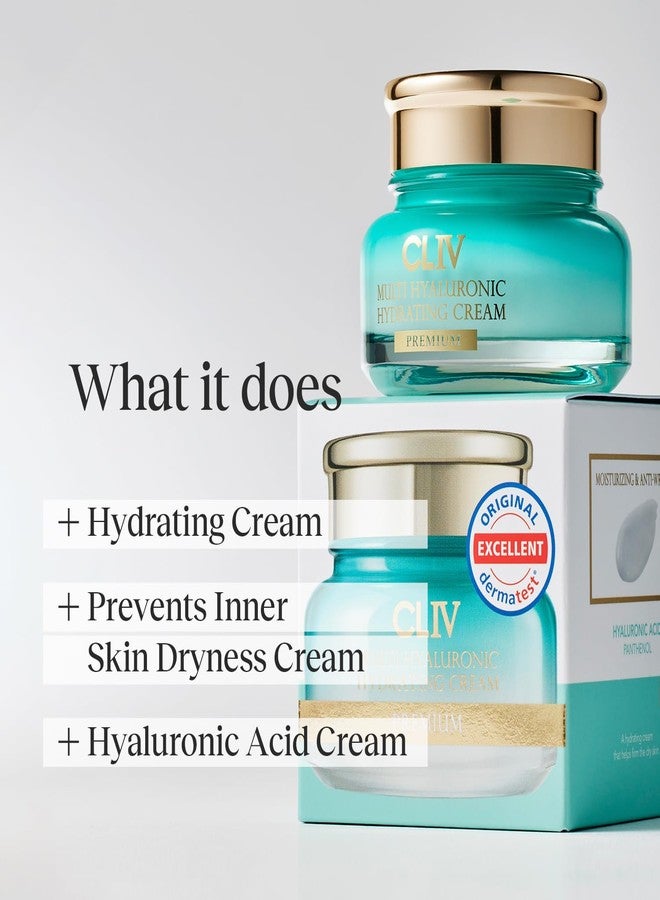CLIV Multi Hyaluronic Hydrating Cream | Hydrating and Nourishing Face Moisturizer | 73% Hyaluronic Acid Soltuion Facial Cream | For Dry Skin, All Skin (1.69 fl oz, 50ml) - Image 2