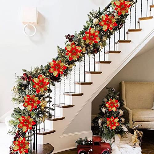 BAOTUJIA 24Pcs Red Christmas Poinsettias Flowers Decoration Artificial Flowers for Christmas Tree Ornaments Suitable for Home Wreath Making Xmas Decorations Xmas Tree Decorations Items - Image 5