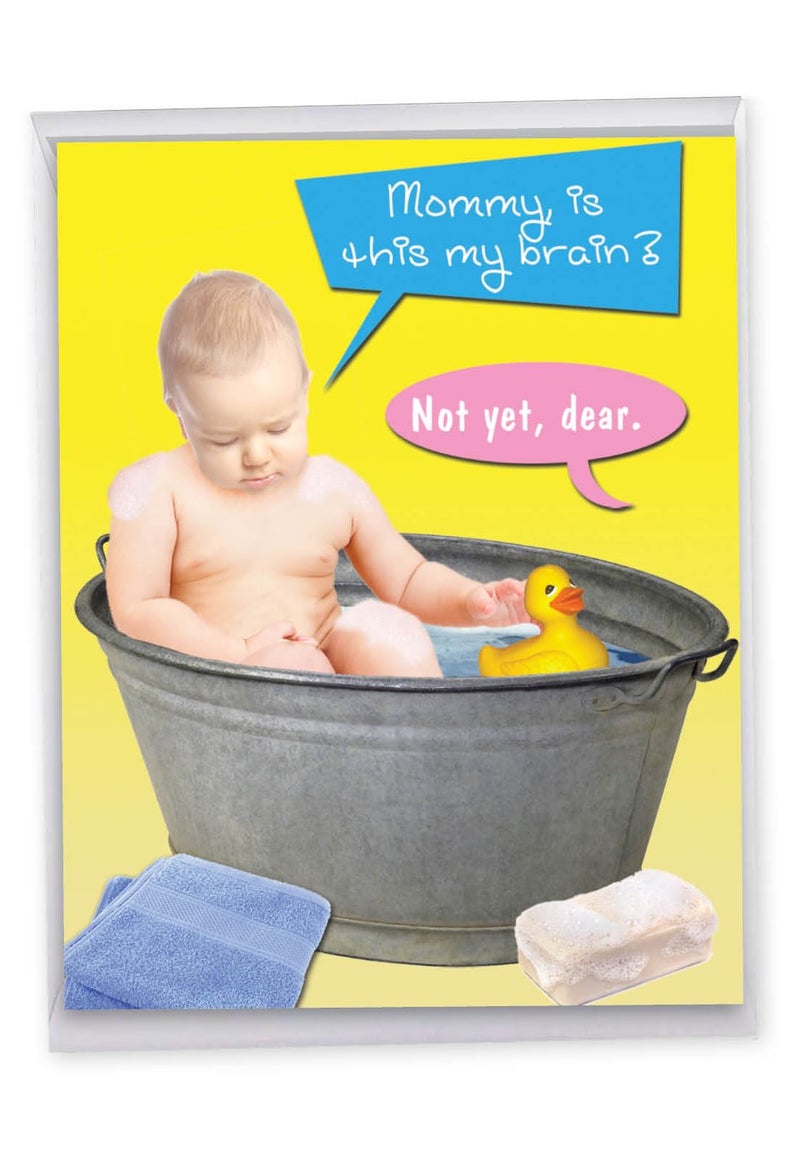 NobleWorks Jumbo Hilarious Birthday Greeting Card 8.5 x 11 Inch with Envelope (1 Pack) Oversize Jumbo Bday My Brain J9697 - Image 1