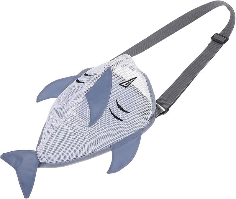 حقيبة شاطئ شبكية من Grey Shark خفيفة الوزن وقابلة للحمل للتخزين للأولاد - Image 1