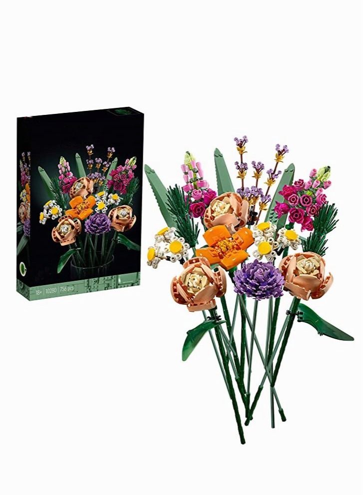 PYEBE 756 Piece Flower Blocks Bouquet Set for Decorative Home Accessories - Image 2