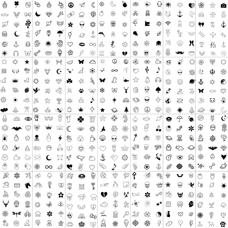 JOEHAPY 28 Sheets 504 PCS Tiny Small Temporary Tattoos For Women Men Finger Hands, Cartoon Bohemia Fake Tattoo Stickers For Kids Boys Girls, Bulk Cute Black Long Lasting Vintage Tatoos Neck Cholo - Image 4