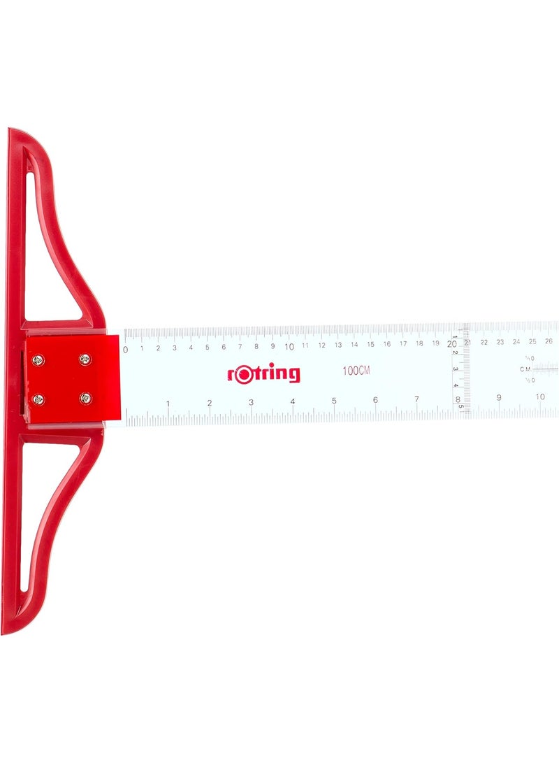 روترينج مسطرة روترينج بلاستيكية على شكل حرف T بطول 100 سم - مقياس أكريليك شفاف برأس بلاستيكي معتم قابل للفصل - Image 2