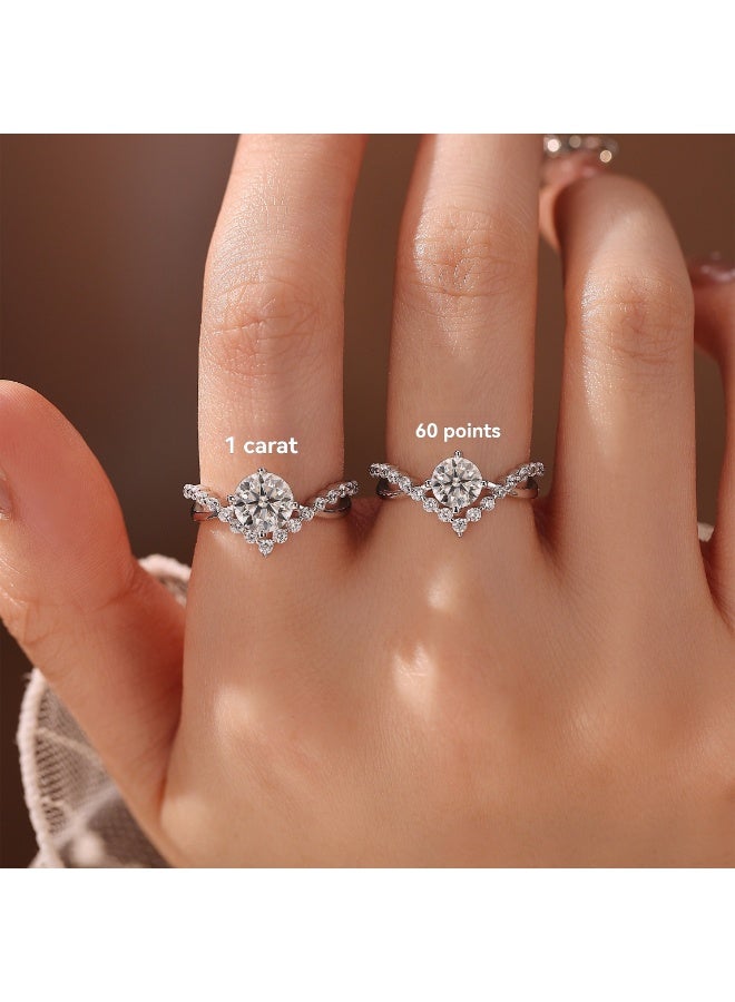 general Secret Blue Star Weaves Artificially Cultivated Diamonds. A pure silver ring holder, designed and high-end wedding ring - Image 1