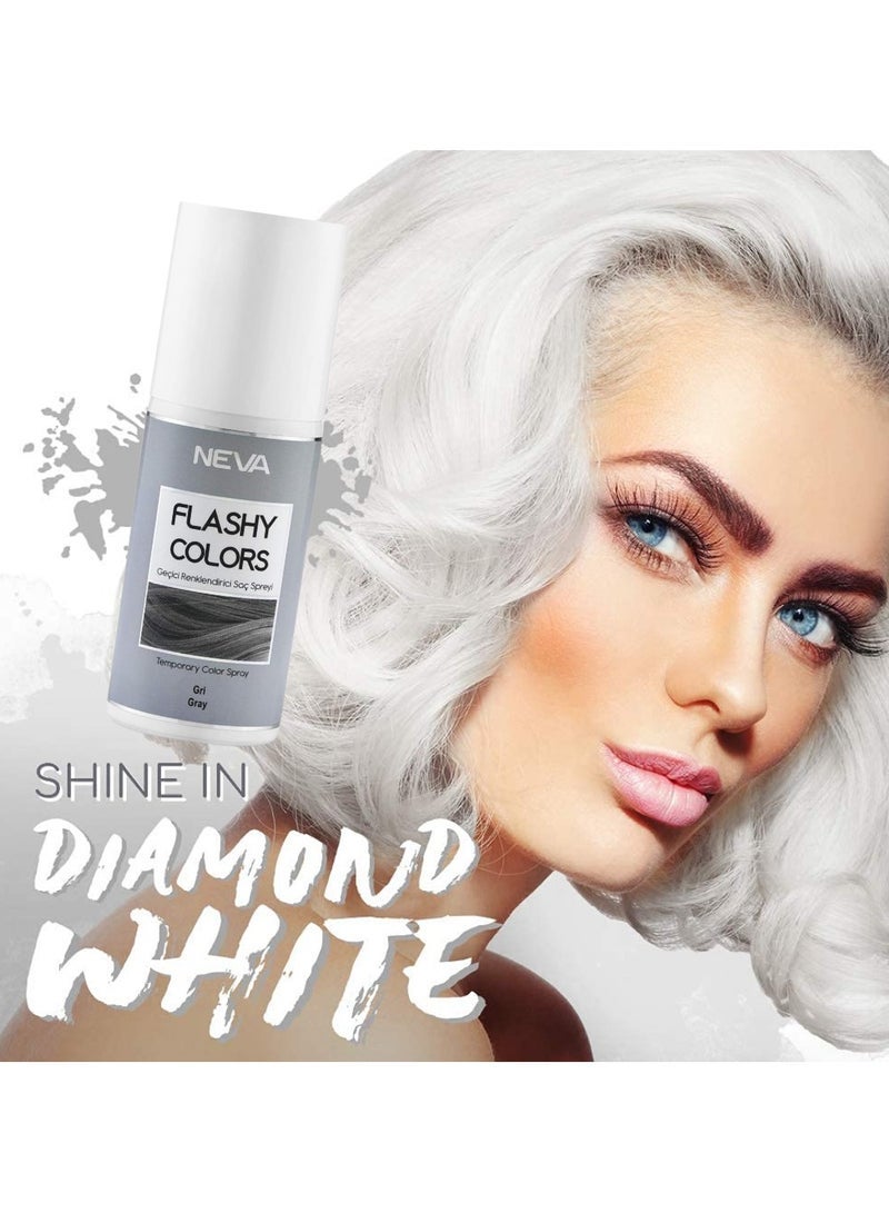 NEVA Flashy Hair Colors Temporary Hair Color Spray - 75ml - GREY - Image 2