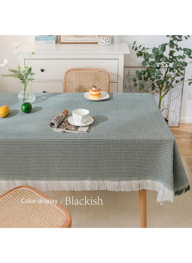 Bluejw Ins Style Cotton Linen French Style Tablecloth Small Round Table Light Luxury High Feeling Birthday Photo White Japanese Style Coffee Table Long Tablecloth - Image 1
