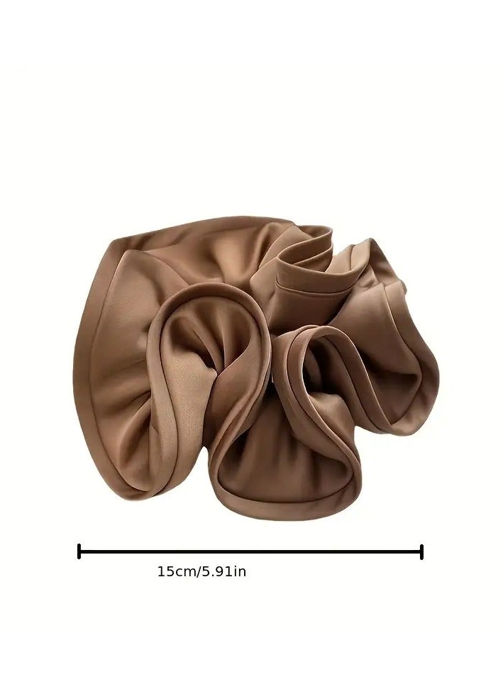 Goolsky 1pc French Simulation Silk High-end Hair Rope ins Super Large Wood Ear Bud Flower Bud Satin Hair Ring Large Intestine Circle Temperament Hair Accessories - Image 4