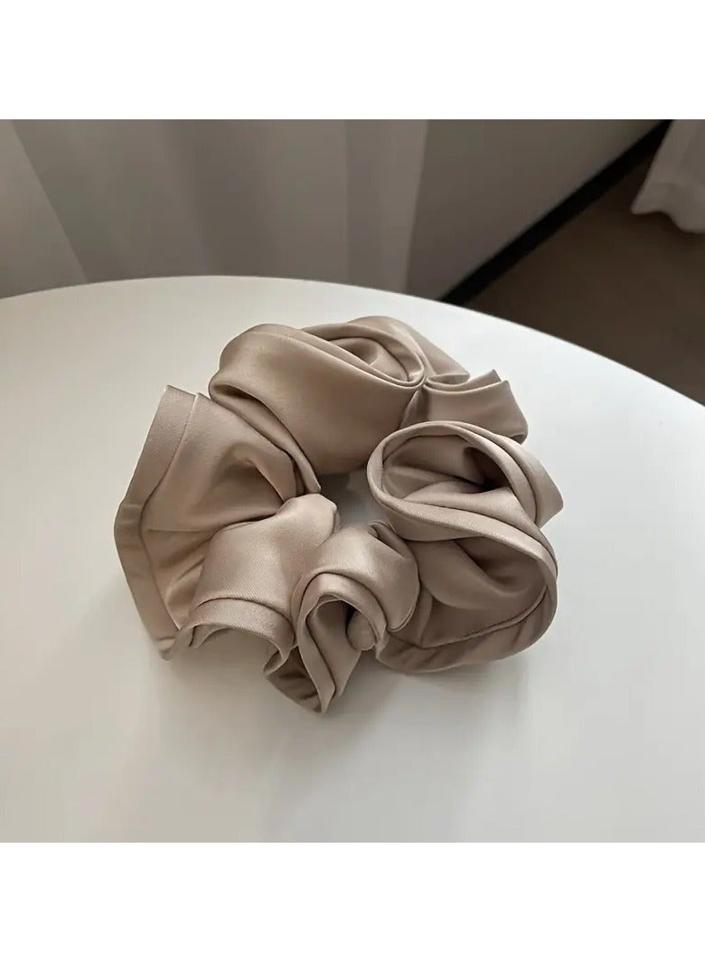 Goolsky 1pc French Simulation Silk High-end Hair Rope ins Super Large Wood Ear Bud Flower Bud Satin Hair Ring Large Intestine Circle Temperament Hair Accessories - Image 5