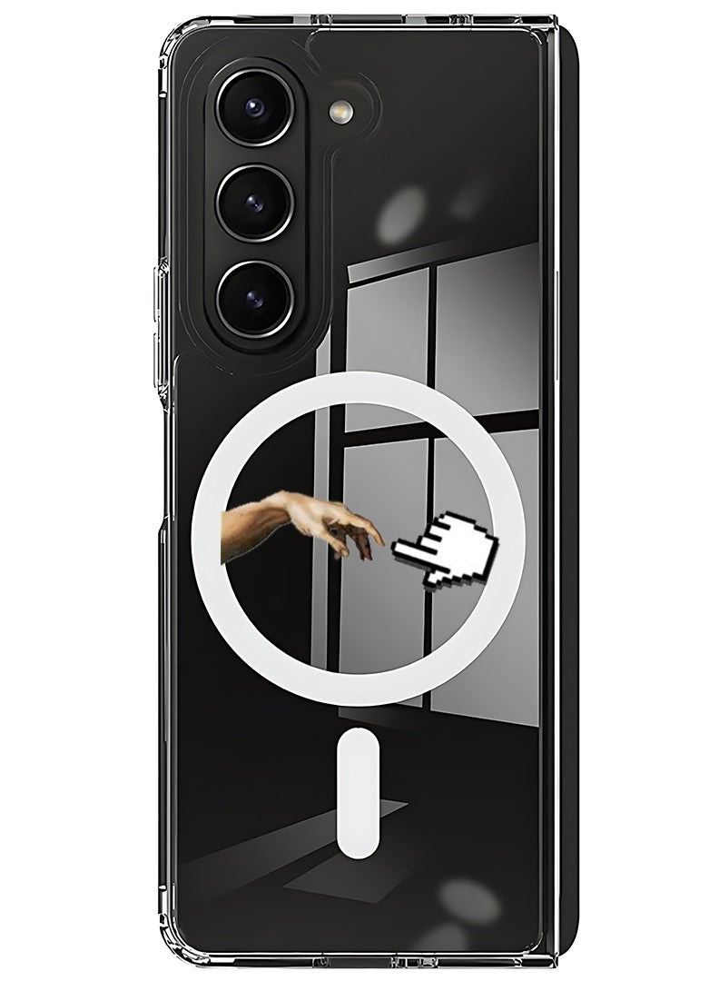 Theodor Magnetic Case for Samsung Galaxy Z Fold 5 Compatible with MagSafe Wireless Charging, Shockproof Phone Bumper Cover Hand mouse pointer - Image 1