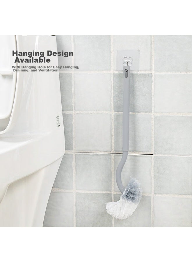 Foojo Toilet Brush, 2-pack, Gray, No Dead Angle, Long Handle, Cleaning Brush, S-shaped Toilet Brush, Wall-mounted - Image 3