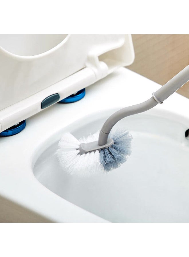 Foojo Toilet Brush, 2-pack, Gray, No Dead Angle, Long Handle, Cleaning Brush, S-shaped Toilet Brush, Wall-mounted - Image 1
