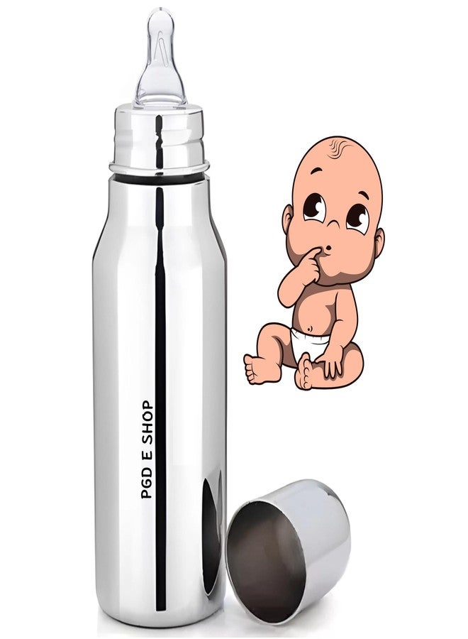 PGD Premium-Grade Regular Design Stainless Steel Baby Feeding Bottle and Cleaning Brush Set for Newborns, Infants, Toddlers, and Kids (Deluxe 300ml Cleaning Brush) - Image 5