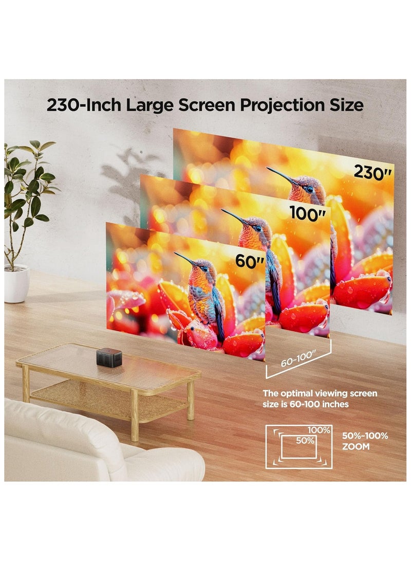 بروجيكتور ذكي بالتركيز التلقائي – دقة Full HD 1080P، نظام Android، WiFi6، بلوتوث، 150 ANSI لومن - Image 2