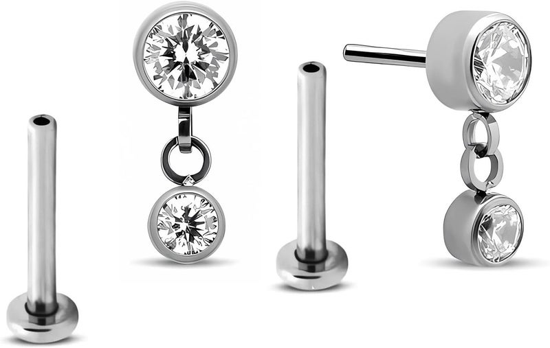 NewkeepsR 20g/18g/16g G23 Titanium Press Fit Threadless Push Pop in Labret Lip Monroe Tragus Earring Stud Piercing - Image 1
