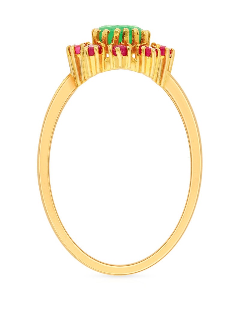 Malabar Gold and Diamonds 22 Carat 916 Purity Precia Gemstone Ring PNAFNC113RN1 for Women  - Image 3