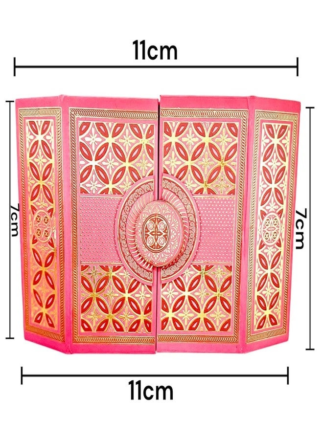 DEEDECORWAVE Decorative Empty Dry Fruit Box Decorative wedding & Diwali Gift Box For Dry Fruit Seed and Mixture Gifting And Storage (Pink 2 -Container) - Image 5