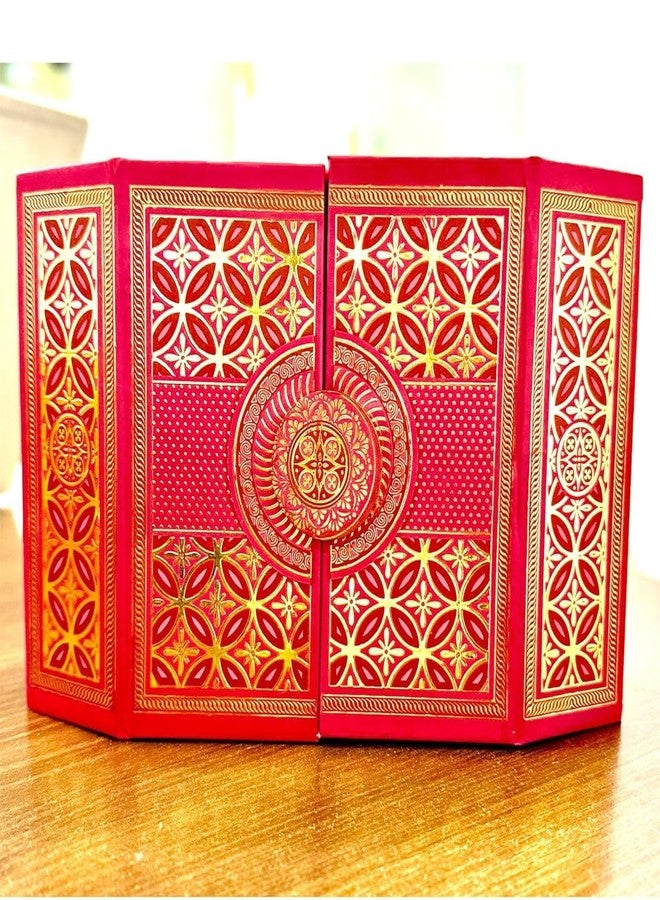 DEEDECORWAVE Decorative Empty Dry Fruit Box Decorative wedding & Diwali Gift Box For Dry Fruit Seed and Mixture Gifting And Storage (Pink 2 -Container) - Image 2