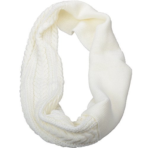 NEOSAN Womens Thick Ribbed Knit Winter Infinity Circle Loop Scarf Crochet White - Image 5