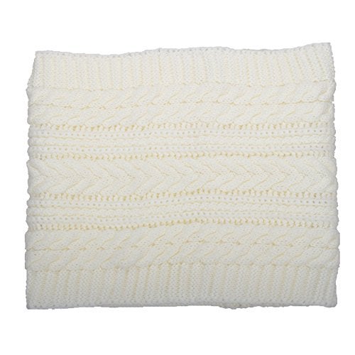 NEOSAN Womens Thick Ribbed Knit Winter Infinity Circle Loop Scarf Crochet White - Image 3