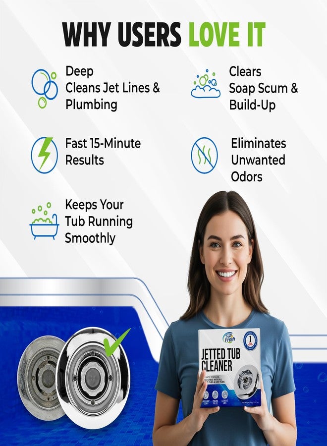 True Fresh Jetted Tub Cleaner Tablets – 12 Cleaning Tablets for Bathtub Jets & Spa Systems, Jet Tub Cleaner for Whirlpool Jets, Removes Scale & Residue, Hot Tub Jet Cleaner System, 1 Year Supply - Image 4