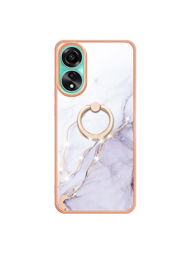 اس-توب جراب لهاتف OPPO A78 4G مطلي بالرخام الكهربائي IMD TPU مع حامل حلقي - Image 2