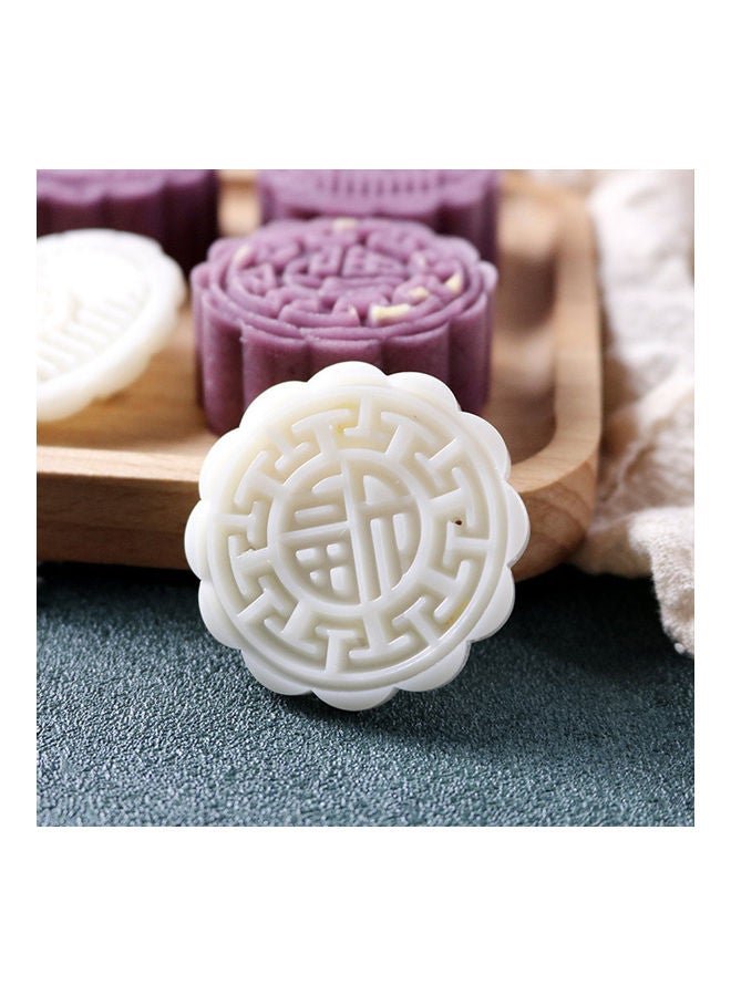 NIBEMINENT Mid-Autumn Festival Moon Cake Making Mold With 4 Stamp White/Beige/Silver 14 x 5 5cm - Image 5