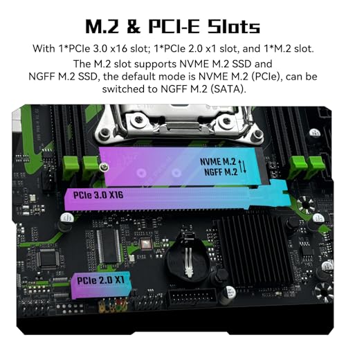 MACHINIST لوحة أم MACHINISIT LGA 2011-3 X99 Micro ATX لمعالجات Intel Xeon E5 V3 V4 (ذاكرة DDR4 بحد أقصى 128GB، PCIe 3.0، بروتوكول M.2، LAN بسرعة جيجابت)، خادم الكمبيوتر X99 PR9-H - Image 5