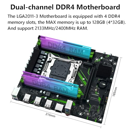MACHINIST لوحة أم MACHINISIT LGA 2011-3 X99 Micro ATX لمعالجات Intel Xeon E5 V3 V4 (ذاكرة DDR4 بحد أقصى 128GB، PCIe 3.0، بروتوكول M.2، LAN بسرعة جيجابت)، خادم الكمبيوتر X99 PR9-H - Image 3
